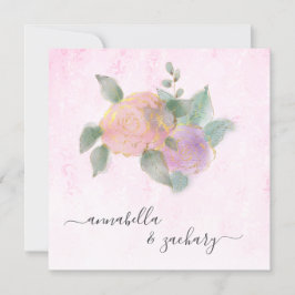 *~*バラQR RSVP +金ゴールドグリッター- AR12結婚s I 招待状