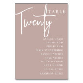 バラTaupeハンドスクリプトテーブル20ゲスト名 テーブルナンバー (裏面)