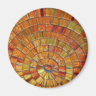 バリのガラスのタイルのアート – ブラウン マグネット