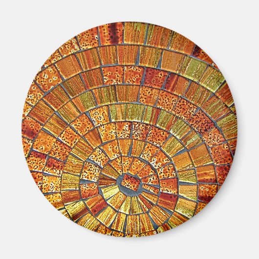 バリのガラスのタイルのアート – ブラウン マグネット (正面)