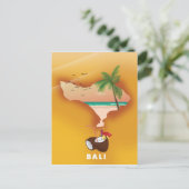 バリの図解入りの、写真付きの地図 ポストカード (スタンド正面)