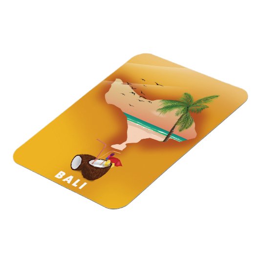 バリの図解入りの、写真付きの地図 マグネット (左側)