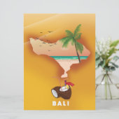 バリの図解入りの、写真付きの地図 招待状 (スタンド正面)