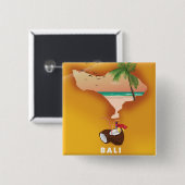 バリの図解入りの、写真付きの地図 缶バッジ (正面&裏面)