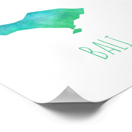 バリの地図 ポスター (角)