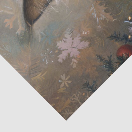 バリの子猫クリスマスキャットアートデコップページ 薄葉紙 (詳細)