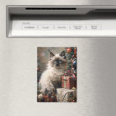 バリの子猫クリスマスキャットポートレートアート マグネット (インサイチュ (食洗機))