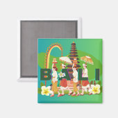 バリの祈りの言葉が献身の本質を引き付ける マグネット (正面/裏面)