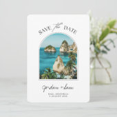バリの結婚インドネシアBali写真Save the Date 招待状 (スタンド正面)