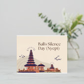 バリの静寂の日 箔シーズンポストカード (立ち正面)