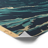 バリの風 - ヴィンテージ トラピカル インドネシアン トラベル ポスター (角)