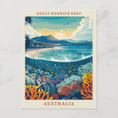 バリアリーフオ素晴らしーストラリアアートヴィンテージトラベル ポストカード (正面)