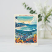 バリアリーフオ素晴らしーストラリアアートヴィンテージトラベル ポストカード (スタンド正面)