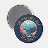 バリアリーフ素晴らしオーストラリアレトロア動揺してート マグネット (正面/裏面)