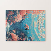 バリアリーフ素晴らしオーストラリア旅行芸術ヴィンテージ ジグソーパズル (横)