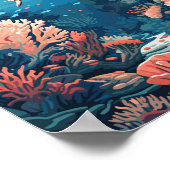 バリアリーフ素晴らしオーストラリア旅行芸術ヴィンテージ ポスター (角)