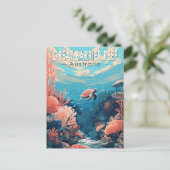 バリアリーフ素晴らしオーストラリア旅行芸術ヴィンテージ ポストカード (スタンド正面)