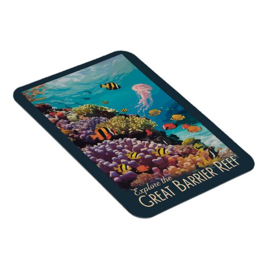 バリアリーフ素晴らしクイーンズランドトラベルアートヴィンテージ マグネット (右側)