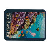 バリアリーフ素晴らしクイーンズランドトラベルアートヴィンテージ マグネット (横)