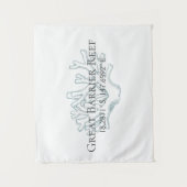 バリア素晴らしリーフ緯度経度 タペストリー (正面)