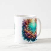 バリア素晴らしリーフ コーヒーマグカップ (正面右)