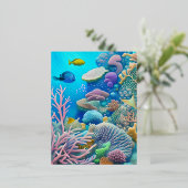 バリア素晴らしリーフ 箔シーズンポストカード (立ち正面)