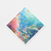 バリア素晴らしーリーフウォーターのカラー スタンダードランチョンナプキン (角)