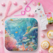 バリア素晴らしーリーフウォーターのカラー ペーパープレート (パーティー)