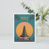 バリインドネシアアートヴィンテージトラベルイラストレーション ポストカード (スタンド正面)