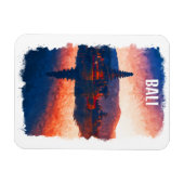 バリインドネシアウルンダヌベラタンウォーターカラー マグネット (横)