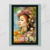 バリインドネシアウーマンフローラ旅行 ポストカード (正面)