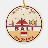 バリインドネシアシティスカイラインエンブレム セラミックオーナメント (正面)