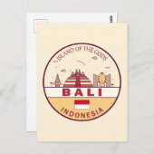 バリインドネシアシティスカイラインエンブレム ポストカード (正面/裏面)