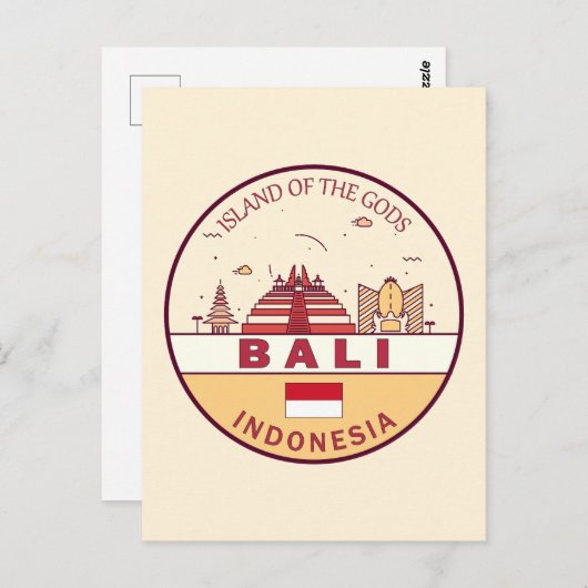 バリインドネシアシティスカイラインエンブレム ポストカード (正面/裏面)