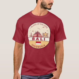 バリインドネシアシティスカイラインエンブレム Tシャツ