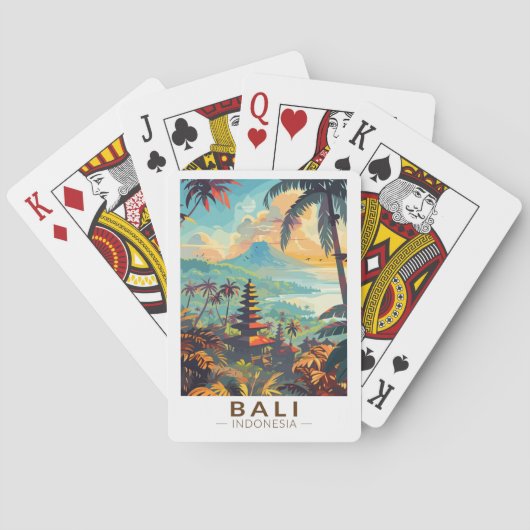 バリインドネシアテンプルトラベルアートヴィンテージ トランプ (裏面)