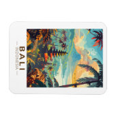 バリインドネシアテンプルトラベルアートヴィンテージ マグネット (横)