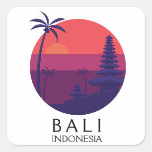 バリインドネシアテンプルヴィンテージトラベル スクエアシール