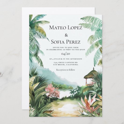 バリインドネシアデスティネーションウェディング招待状 招待状 (正面/裏面)