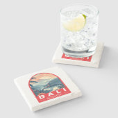 バリインドネシアトラベルアートヴィンテージ ストーンコースター (横)