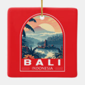 バリインドネシアトラベルアートヴィンテージ セラミックオーナメント (裏面)