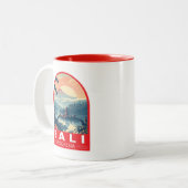 バリインドネシアトラベルアートヴィンテージ ツートーンマグカップ (正面左)