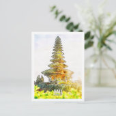 バリインドネシアトラベルプレイスウォーターカラー ポストカード (スタンド正面)