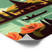 バリインドネシアミニマルヴィンテージアートポスター ポスター (角)