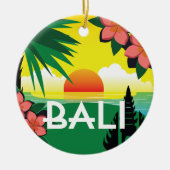 バリインドネシアメンツヴィンテージ旅行スタイル セラミックオーナメント (正面)