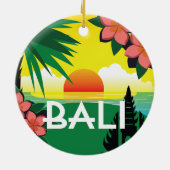 バリインドネシアメンツヴィンテージ旅行スタイル セラミックオーナメント (裏面)