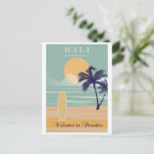 バリインドネシアヴィンテージビーチ旅行 ポストカード (スタンド正面)