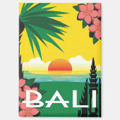 バリインドネシアヴィンテージ旅行スタイルサンセット マグネット (正面)