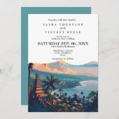 バリインドネシア結婚式招待状レトロ 招待状 (正面/裏面)