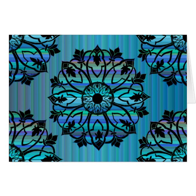 バリウムの窓ガラスの青カード (正面横)